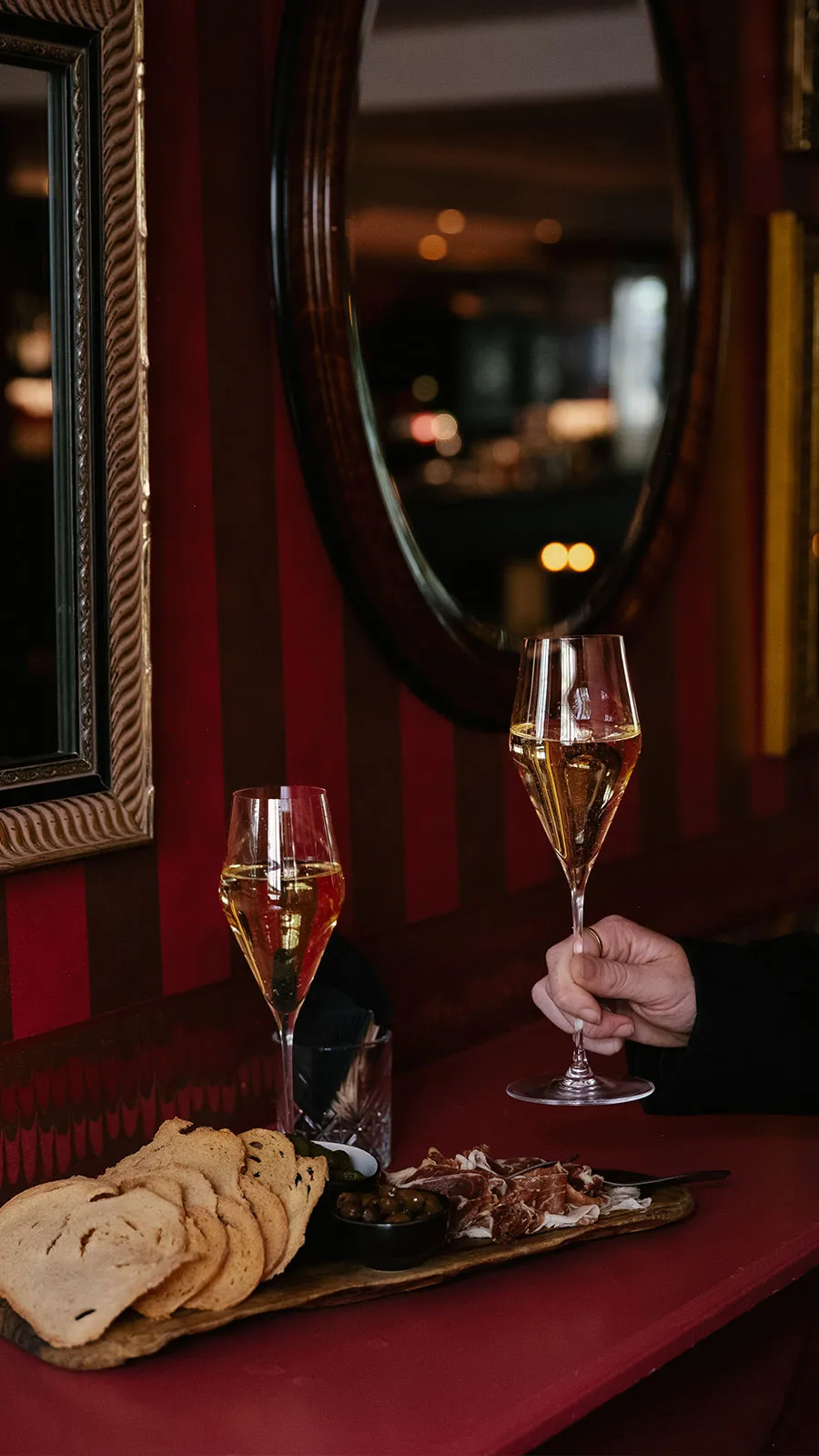 Two glasses of Cava in the Ambassador Club