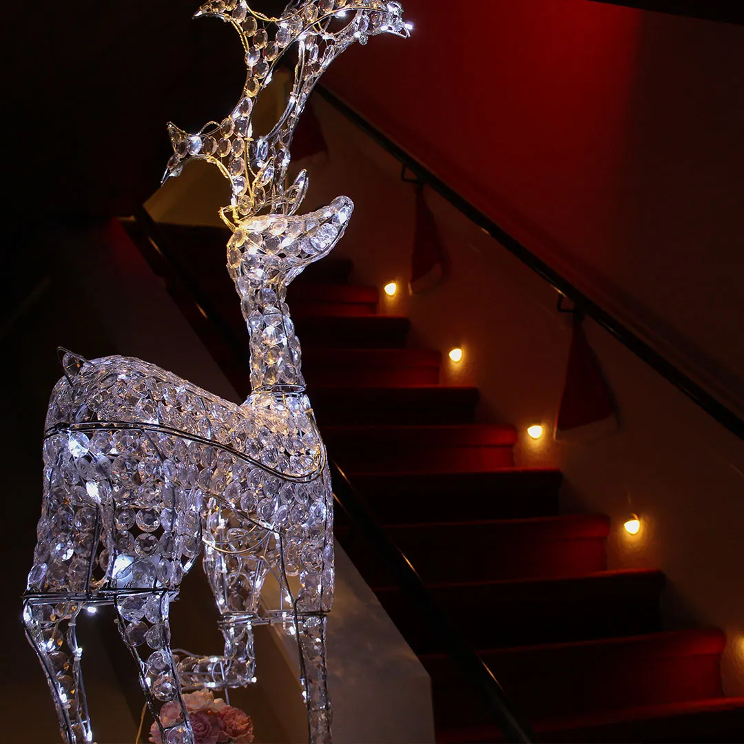 Illuminated reindeer in the Rubens Bar