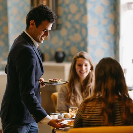 Lunch served at the table at Restaurant Sophia, The Hague